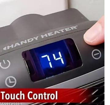 Portable 800W Electric Handy Heater – Wall-Outlet Plug-in Mini Heater with Remote Control & Adjustable Thermostat – Portable Space Heater for Home, Office, Bedroom & Bathroom (Black) view 2