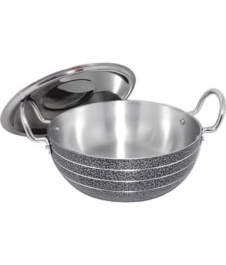 bartan hub Aluminium Enamle Deep Kadhai 4 mm ( 1 ) L
