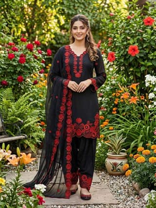 Crape Silk Sequence Salwar Suit