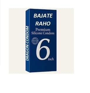 BAJATE RAHO Dragon Condom 6 Inch Premium Silicone Ultra Thin Delay Condom for Men comfortable
