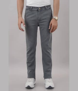 MOUDLIN Slim Fit Clean Look Men's Jeans - Grey ( Pack of 1 )