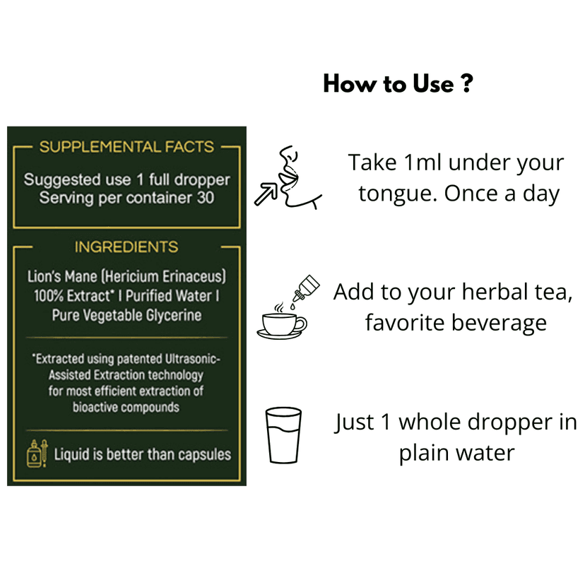 SomaShrooms Lion's Mane Brain Booster Liquid view 2