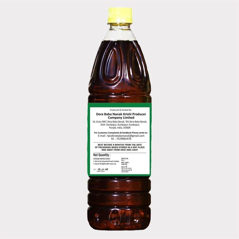 Kachi Ghani Pure Mustard Oil 1 Litre – Dera Bera Nanak Cold-Pressed Sarso Oil for Cooking & Pooja. view 2
