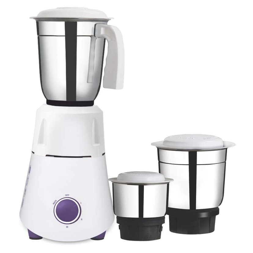 Baltra STYLO DLX 3 Jar Mixer Grinder 550 Watts White(ISI Certified, 2year Warranty with Doorstep Service)