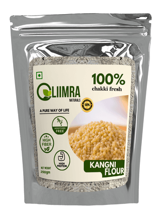 Liimra Naturals Foxtail Kangni Millet Flour - High Fiber, Protein-Packed, Low GI, Gluten-Free Carbohydrate Replacement, 100% Chakki Fresh Flour (250 Gram_Pack of 2) - 500 gm
