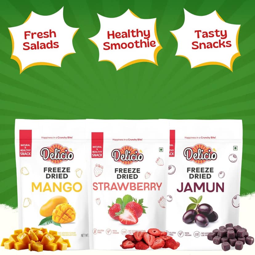 Freeze Dried Mango (20g), Strawberry(15g) & Jamun(20g) view 2