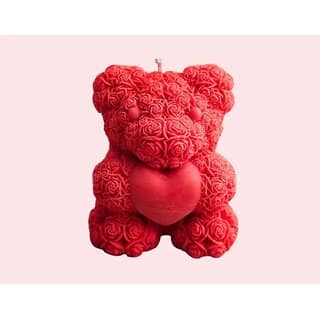 Tohafa Big Teddy Scented Candle with Fregrance of Tuberose, Rose, Sandalwood, Jasmine 18+ Hours Burn Time