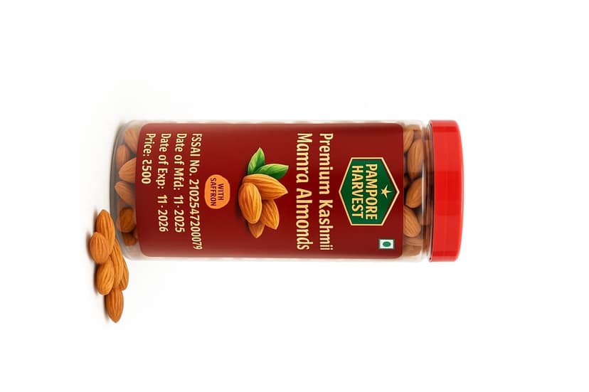 Pampore Harvest Premium Kashmii Mamra Almonds with Saffron view 2