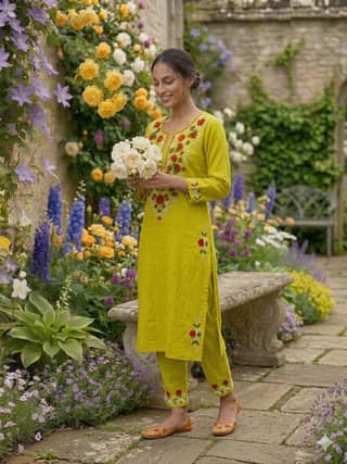 Heavy Aari Work Kurta Set
