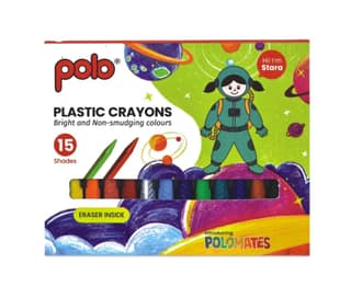 polo Triangular Plastic Crayons - 15 Vibrant Shades, Non-Toxic & Break-Resistant - Better Grip & Longer Lasting Than Standard Crayons - Ideal for Kids, Toddlers & Artists