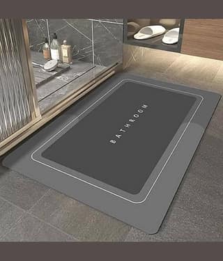dust n shine - Anti-skid Rubber Door Mat ( 60 X 40 cm ) Single - Black