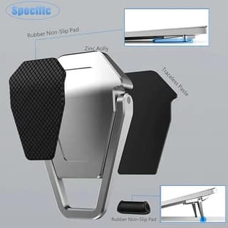 Invisible Mini Laptop Stand [2 Pcs] – Lightweight Zinc Alloy Foldable Laptop Riser, Self-Adhesive Ergonomic Desk Cooling Feet for Universal Laptops & Keyboards