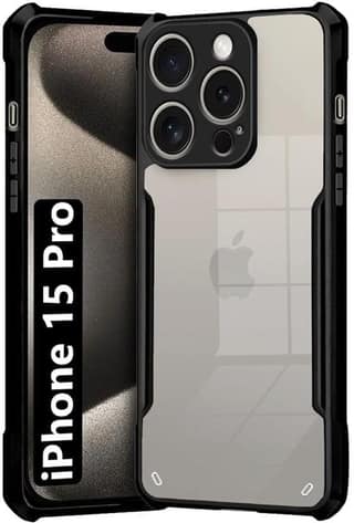 PLUGTECH Slim Shockproof Case | Matte Black Soft | Drop Protection | Precise Cutouts | Premium Mobile Cover for Apple iPhone 15 Pro