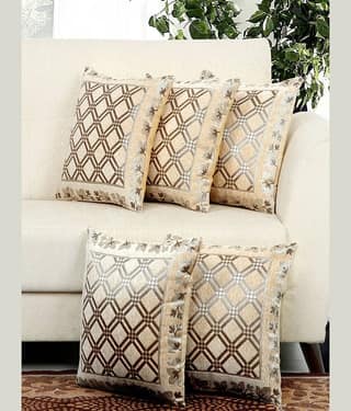 BELLA TRUE Set of 5 Velvet Cushion Covers 40X40 cm (16X16)