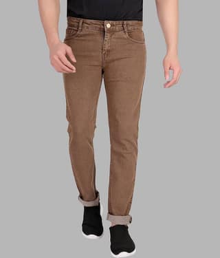 RAGZO Slim Fit Basic Men's Jeans - Brown ( Pack of 1 )