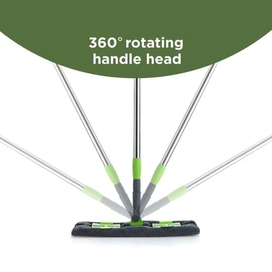 MULTIPURPOSE WET AND DRY CLEANING MICROFIBER FLAT MOP FLOOR CLEANING MOP WITH , 360 DEGREE ROTATING HEAD AND TELESCOPIC HANDLE STEEL ROD LONG HANDLE DRY MOPS, STANDARD (1 PIECE, MULTI-COLOUR) view 2