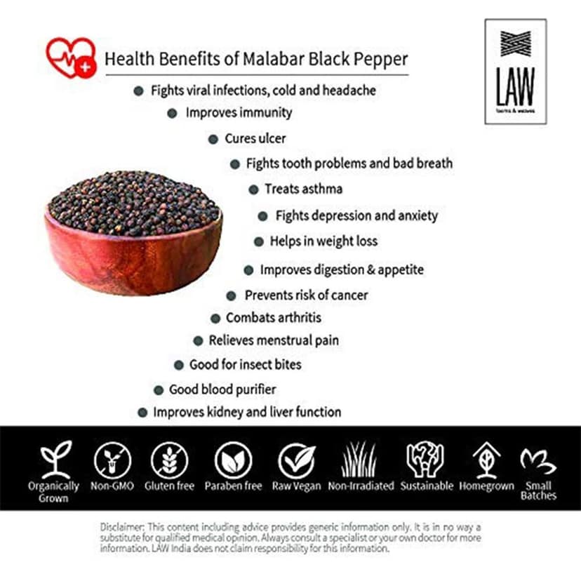 Special Graded Malabar Black Pepper Whole (काली मिर्च) (Organically Grown, Single Origin & Homestead Produce) view 2