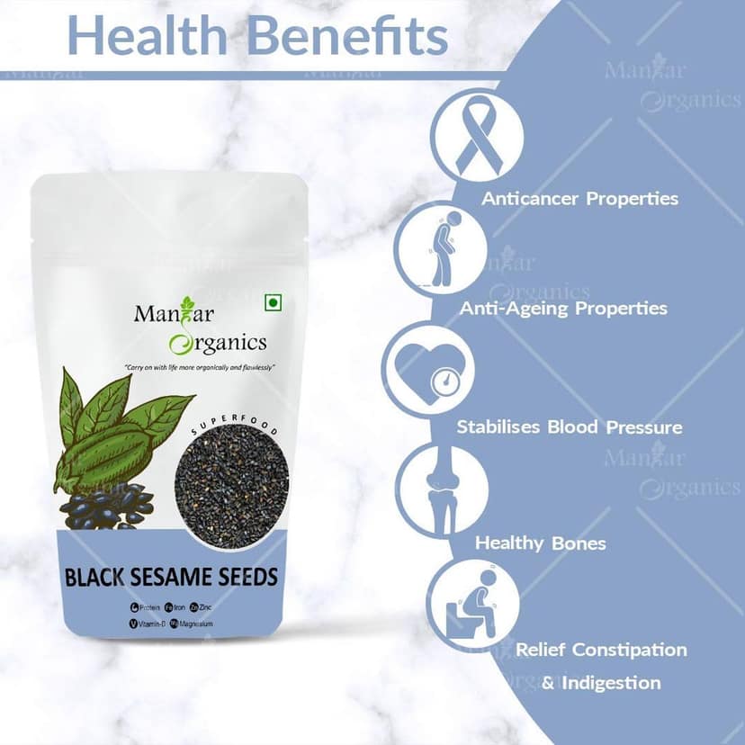 ManHar Organics White Sesame Seed | Black Sesame Seed | Combo Pack of 2 (2x250gms) view 2