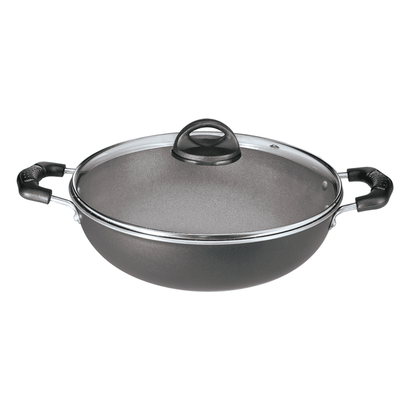Premier Non Stick Superb Deep Kadai with Glass Lid Induction Base - 26 cm