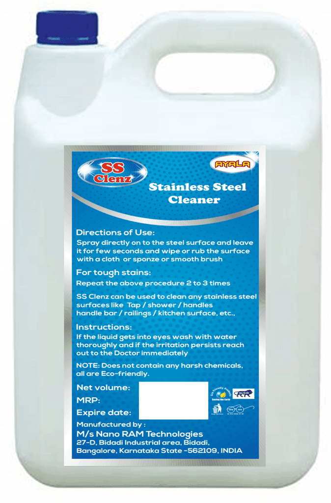 Steel Taps Cleaner (SS Clenz- 5L-Citrus| Tap & Shower Cleaner| for Bathrooms, Washrooms, Steel handles| No Alcohol| Safe for Any types of Stainless steel| removes Hard Water Stains Instantly|Water Based view 2