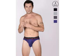 FRENCHIE Casuals 4002 Men Solid Cotton Briefs in Assorted Colours Pack of 4 - XL