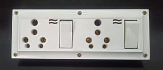 16A 2 Sockets & 2 Switch Extension Box with Indicator, 6A Plug & 30 Meter Wire