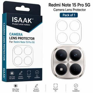 ISAAK Back Camera Lens Protector compatible for Redmi Note 15 Pro 5G (Pack of 1)