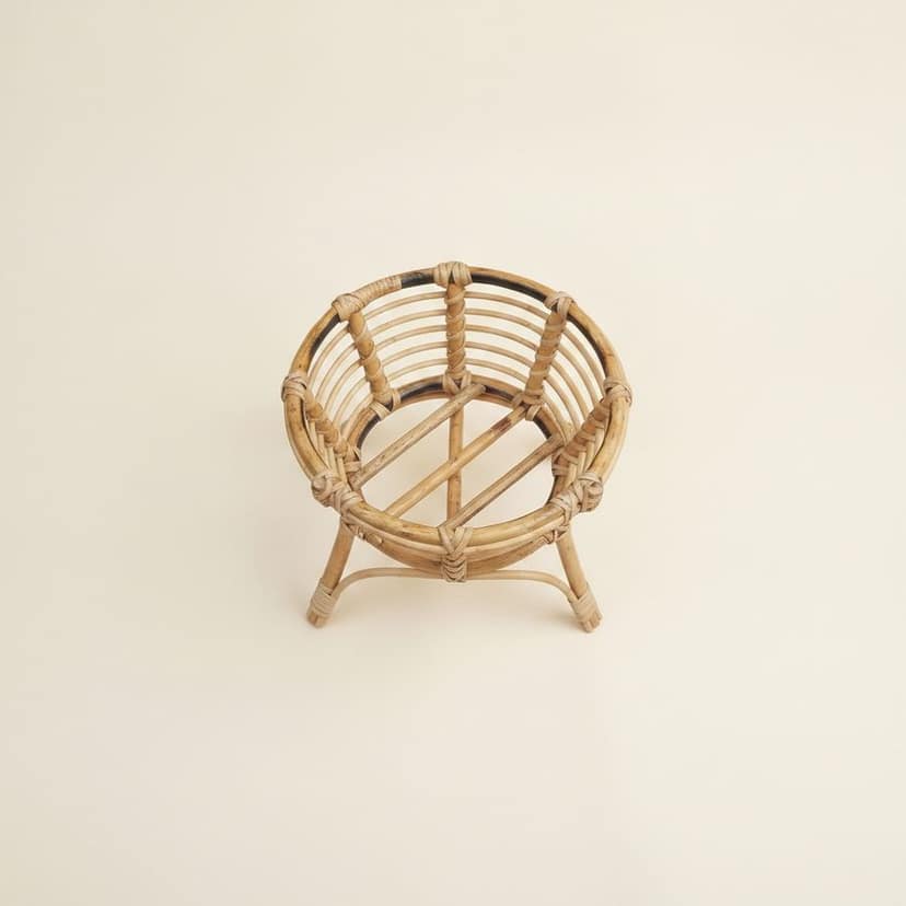 Artisanal Hand-Woven Rattan Decorative Basket view 2