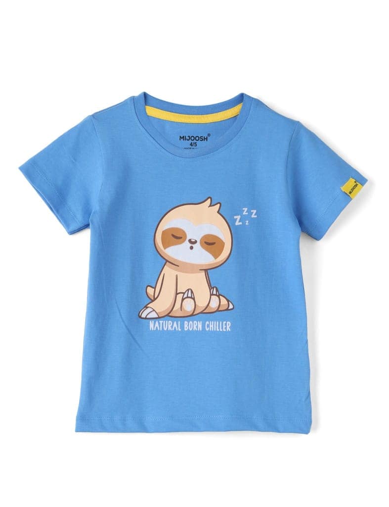 Boys T shirt Cotton All Aboard Blue Born Chiller view 2