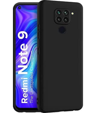 ZAMN - Black Silicon Plain Cases Compatible For Xiaomi Redmi Note 9 ( Pack of 1 )