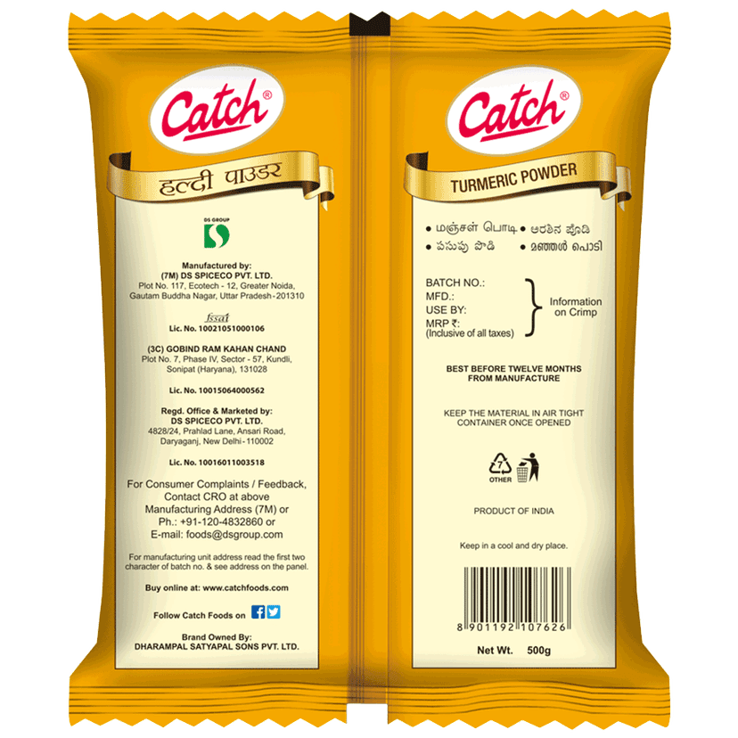 Catch Straight Pouch || Turmeric Powder || Haldi Powder || 500 Grams view 2
