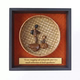 HANDCRAFTED PEBBLE ART PET THEME WALL FRAME