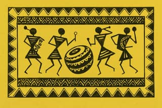 Varli Art : Golden Yellow Wall Art