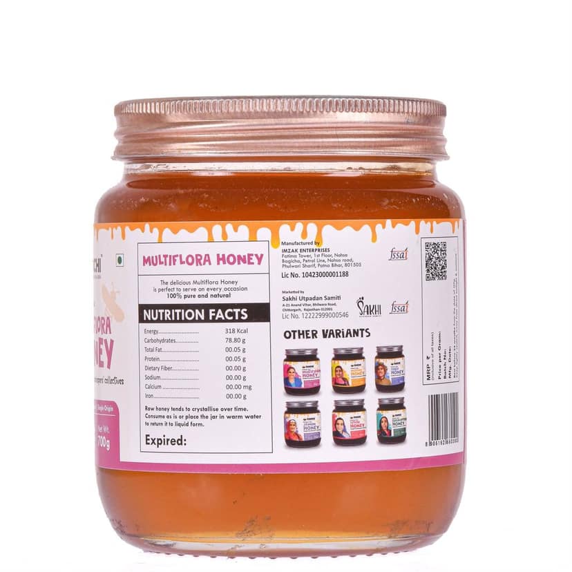 Daichi Multiflora Honey - 100% Raw & Unprocessed, Straight from beekeepers, Cruelty-free, No Sugar or Additives 350gm (Pack of 1) view 2