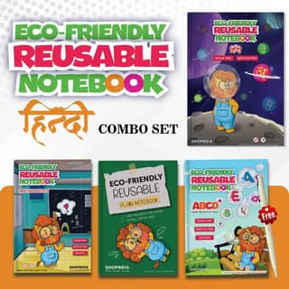 Hindi Combo Eco Friendly Reusable Notebooks for Handwriting & Learning Skills Improvement (Set 3)