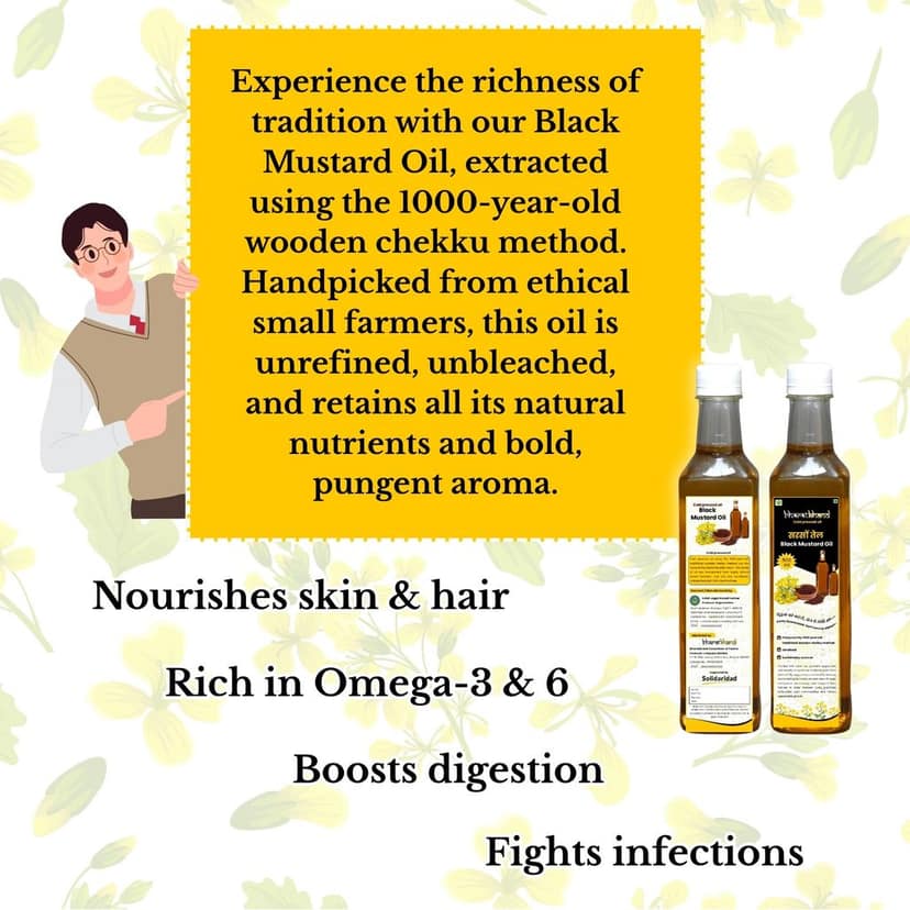 Cold pressed Black Mustard oil view 2