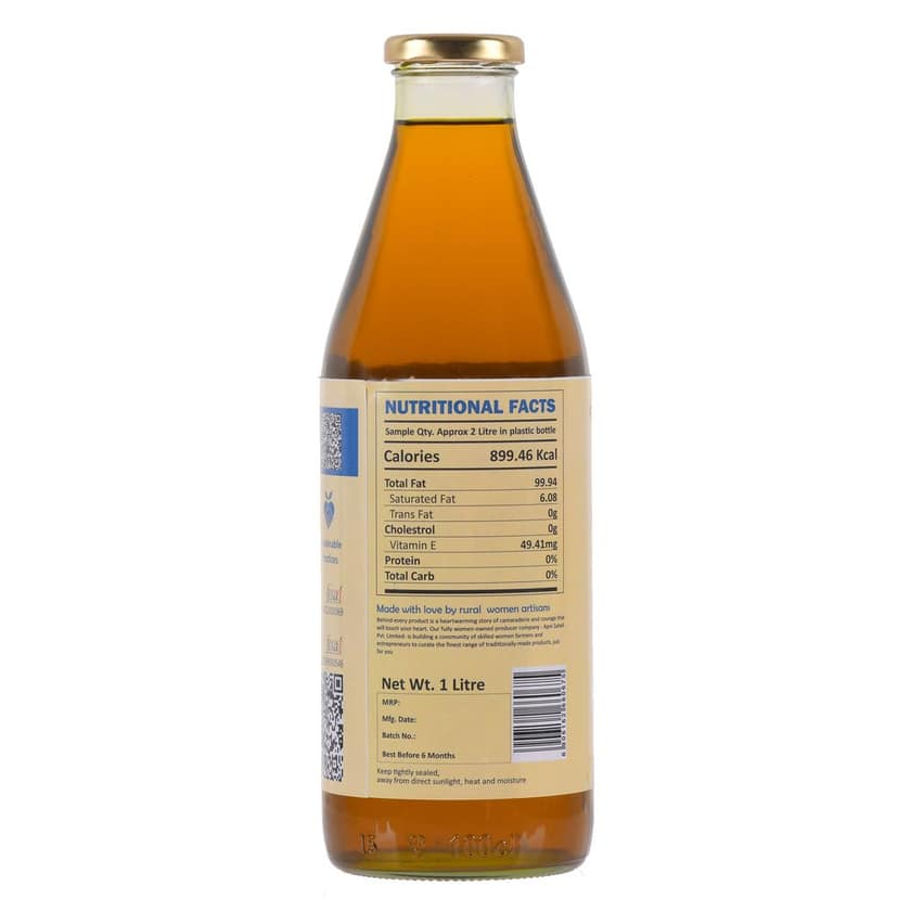 Daichi Wood Pressed Mustard Oil | Glass Bottle view 2