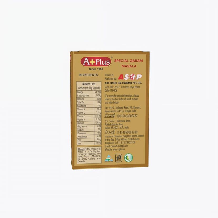 Aplus Speacial Garam Masala 50g Box view 2