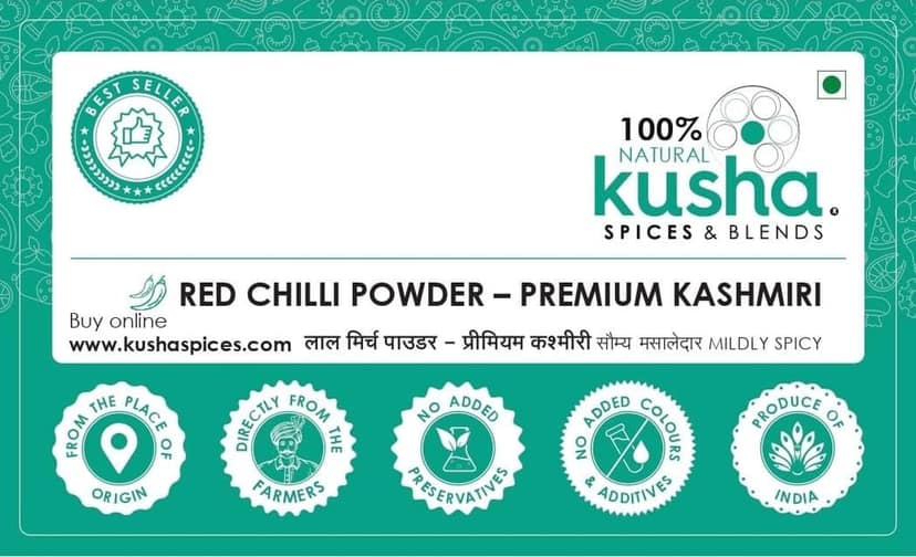Kusha Spices Kashmiri Red Chilli Powder view 2