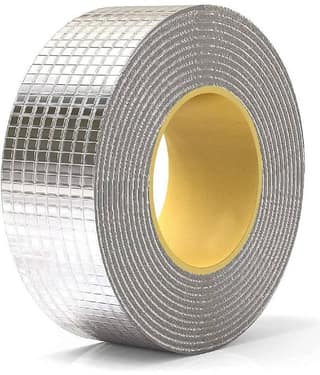 Super Strong Adhesive Waterproof Permanent Repair Aluminum Butyl Tape Rubber Foi - Silver Single Sided Flax Tape ( Pack of 1 )