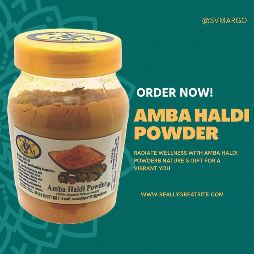 Amba haldi powder /Kasturi haldi / Wild turmeric powder | IT IS GOOD FOR SKIN PROBLEM | (70Gms)