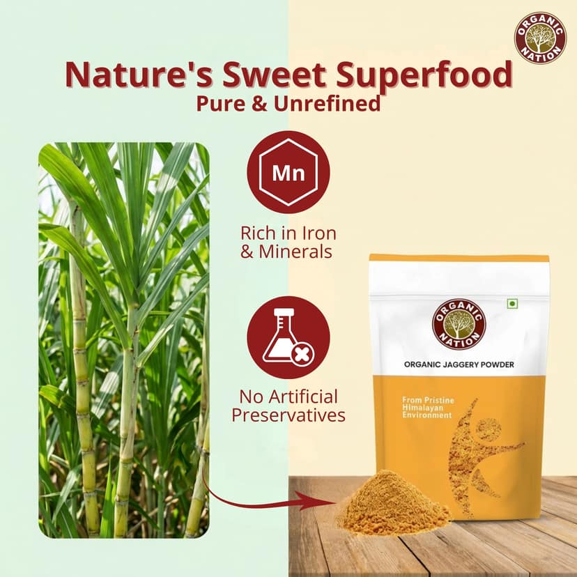 Foodsbay India Organic Jaggery Powder (Shakkar) | Natural Sweetener | 500 g view 2