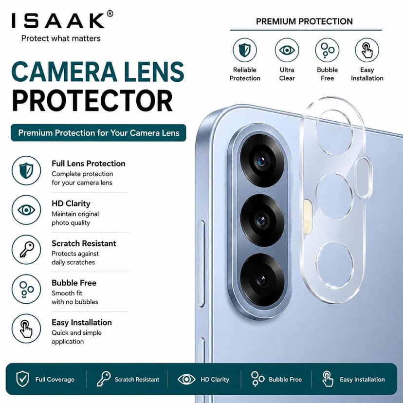 ISAAK Back Camera Lens Protector compatible for Samsung Galaxy S26 5G (Pack of 4) view 2