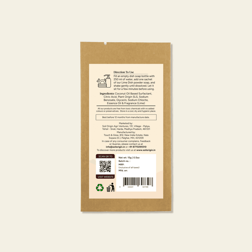 Powder to Liquid Dishwash (Lime),Toxic Free, Make 250 Ml view 2