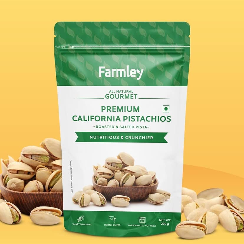 Farmley Premium California Roasted & Salted Pistachios (200 g)