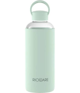 Rioware Aquashot Borosilicate Glass Water Bottle Green Water Bottle 750 mL ( Set of 1 )