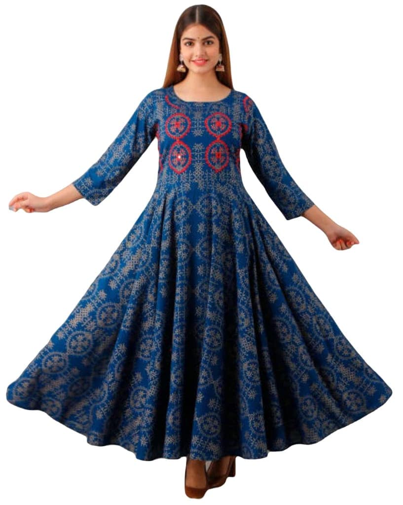 ATTIRIS Women's Cotton Floral Printed Regular Fit Kurta