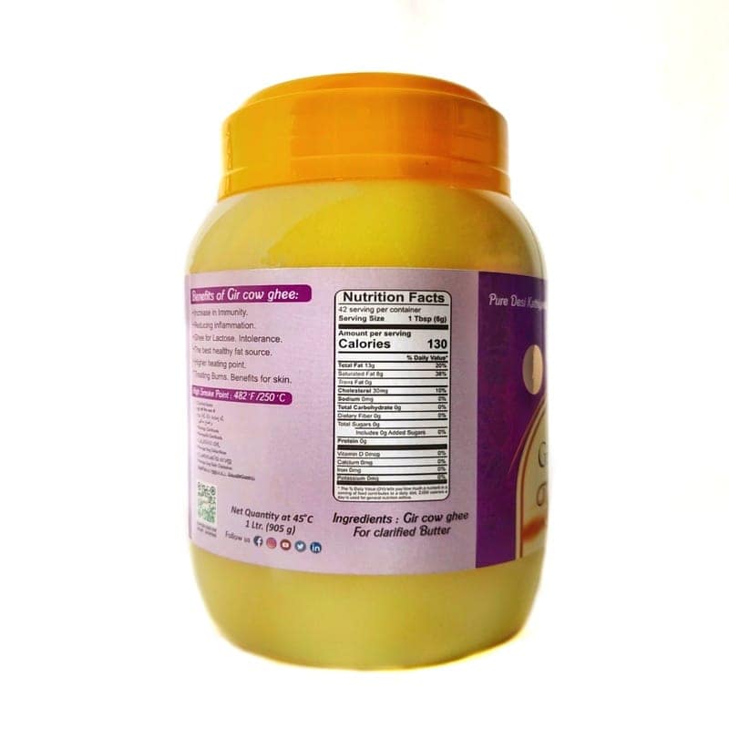KAPU & RANCHO INTERNACIONAL Gir Cow Ghee Natural Pure Desi Danedar Ghee – 1000ml (1KG) view 2