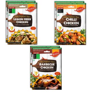 Nimkish International Spice Mix Combo Pack of 6 | Lemon Herb, BBQ & Chilli Chicken | Global Flavors Premix