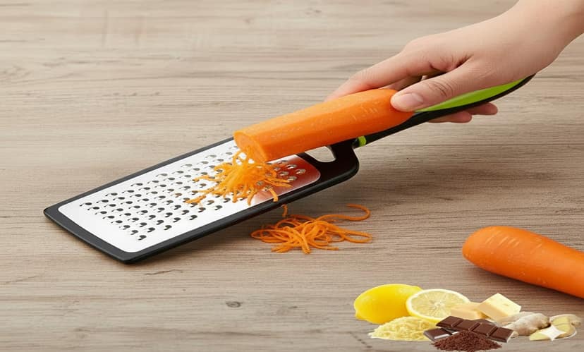 Dark Wolf Stainless Steel Cheese Grater with Handle Fine Zester for Cheese Lemon Garlic Ginger Chocolate Green view 2
